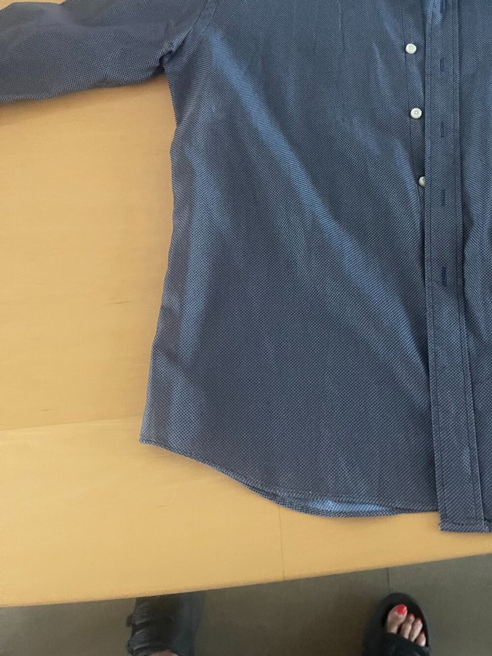 Rufus Men’s Dress Shirt – French Cuff – XL – Blue Micro Pattern